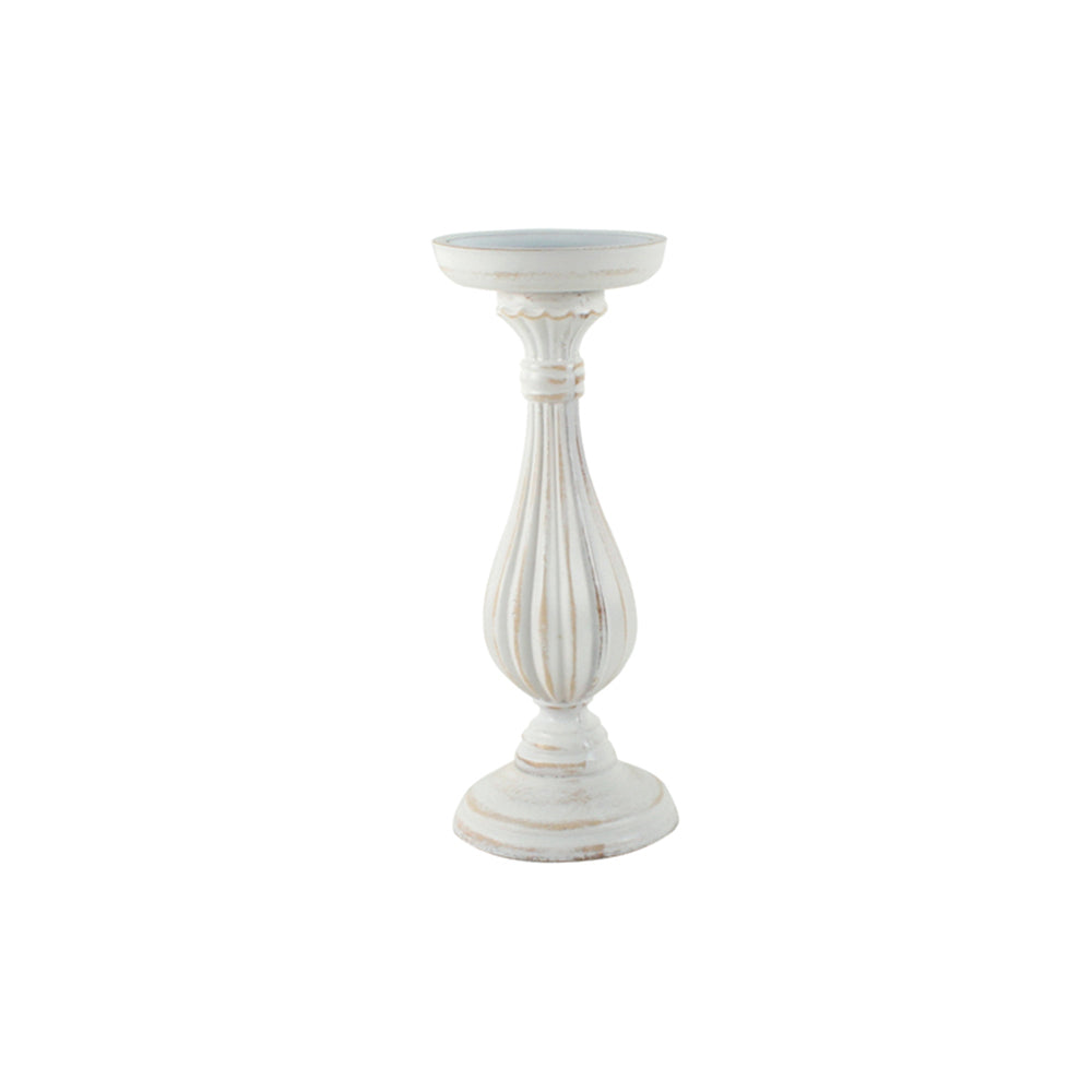2PK Maine & Crawford Harlen 28x10cm Wooden Candle Holder - White