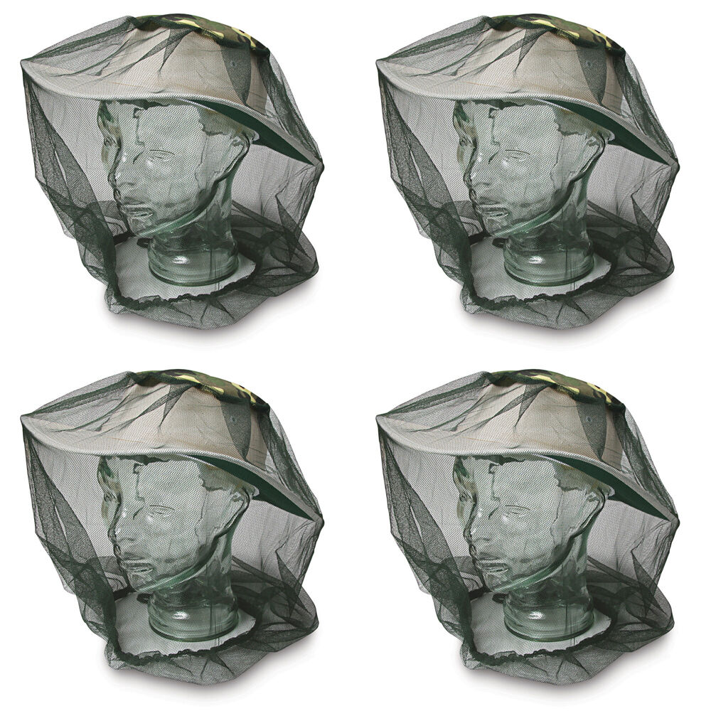 4PK Elemental Compact Mosquito Head Net Insect Protection 60cm - Black