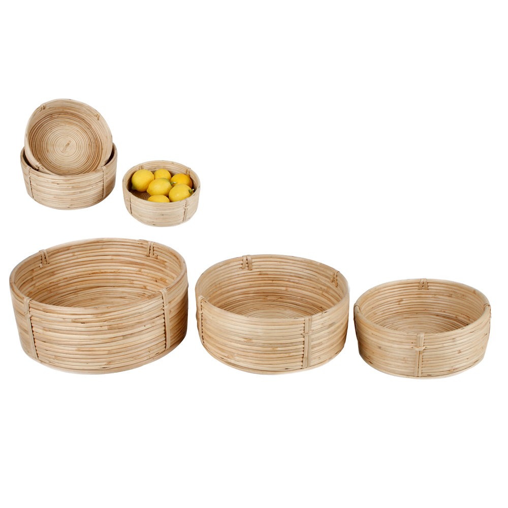 3pc Maine & Crawford Sylvia 30cm Round Bowl Set - Natural