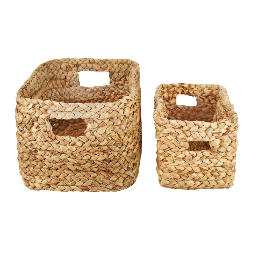 2pc Maine & Crawford Cariel 40/50cm Square Woven Basket - Natural