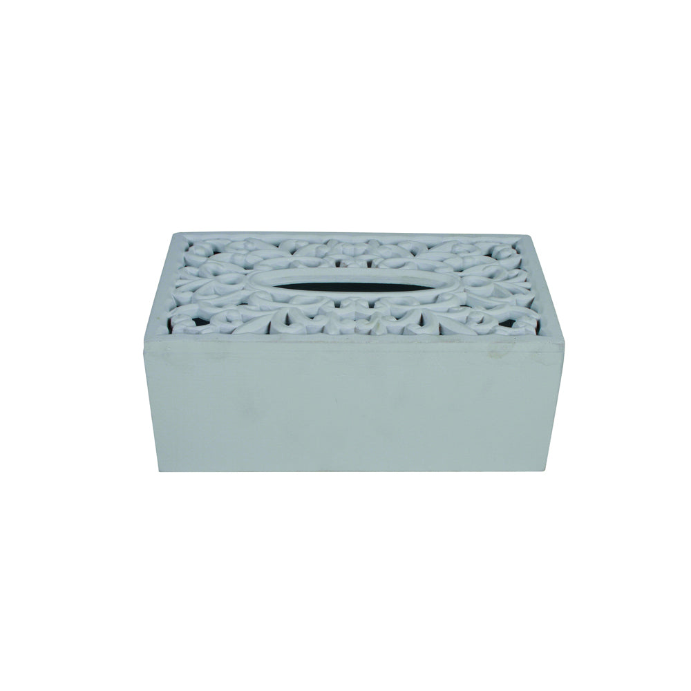 Maine & Crawford 24x12cm Ivor Wood Tissue Box - White/Natural