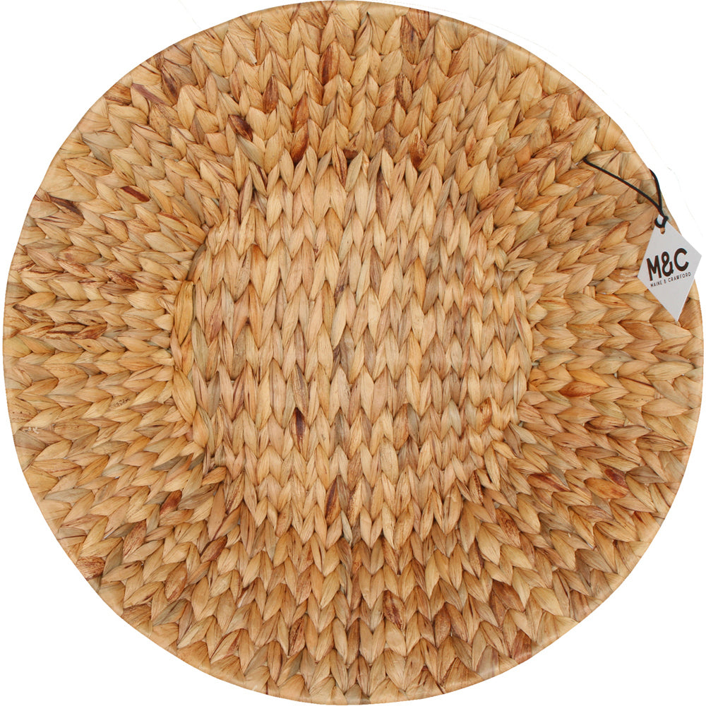 Maine & Crawford Hyace 45x10cm Round Hyacinth & Wire Basket - Natural