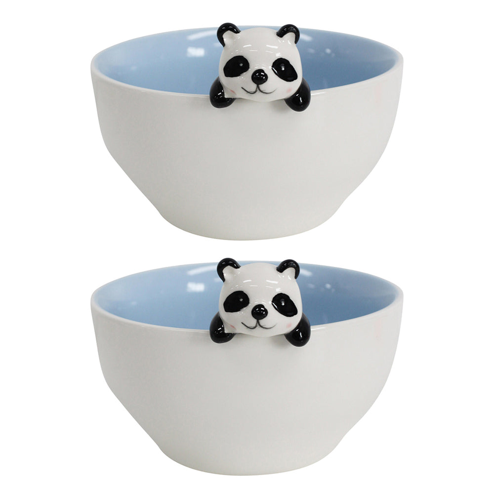 2PK LVD Porcelain 16cm Panda Serving Side Bowl Round - White
