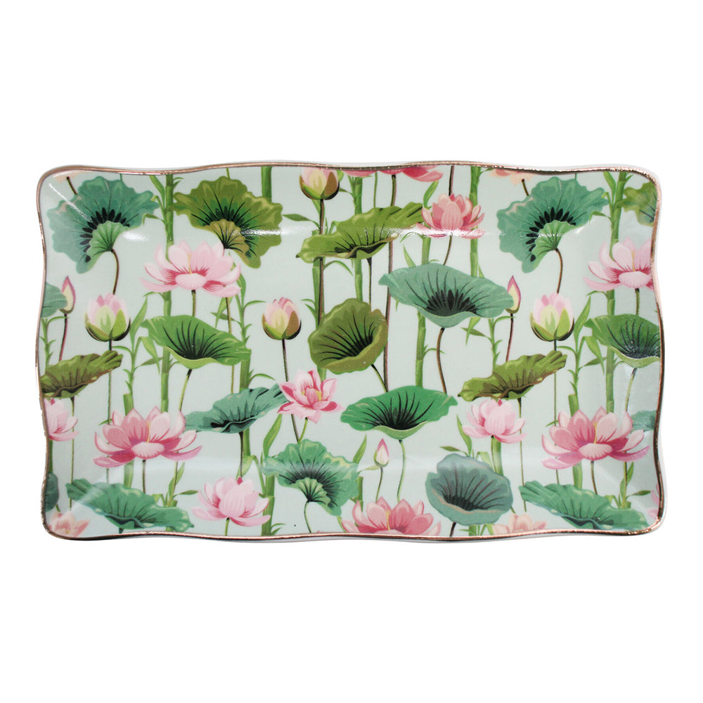 2PK LVD Pink Lily Porcelain 20x12cm Plate Rectangle Tableware