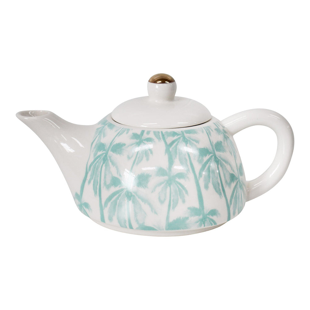 2PK LVD Palm Marine 19.5cm Teapot Porcelain Decorative Tea Brewing Pot