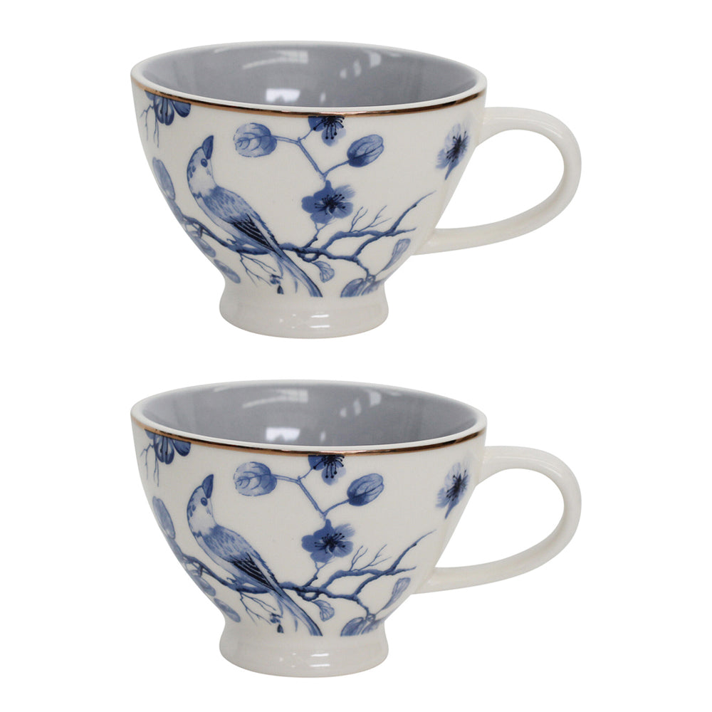 2PK LVD Orient Garden Porcelain 13.5cm Coffee/Tea Cup w/ Handle Round