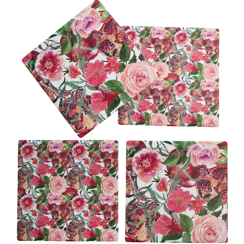 2PK 4pc LVD Coaster Pomegranate Home Kitchen Dinnerware 10cm