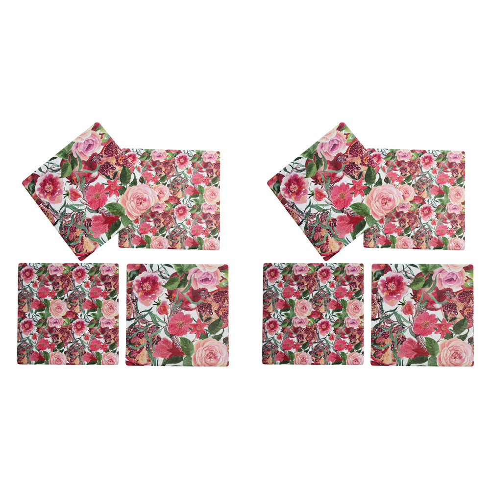 2PK 4pc LVD Coaster Pomegranate Home Kitchen Dinnerware 10cm