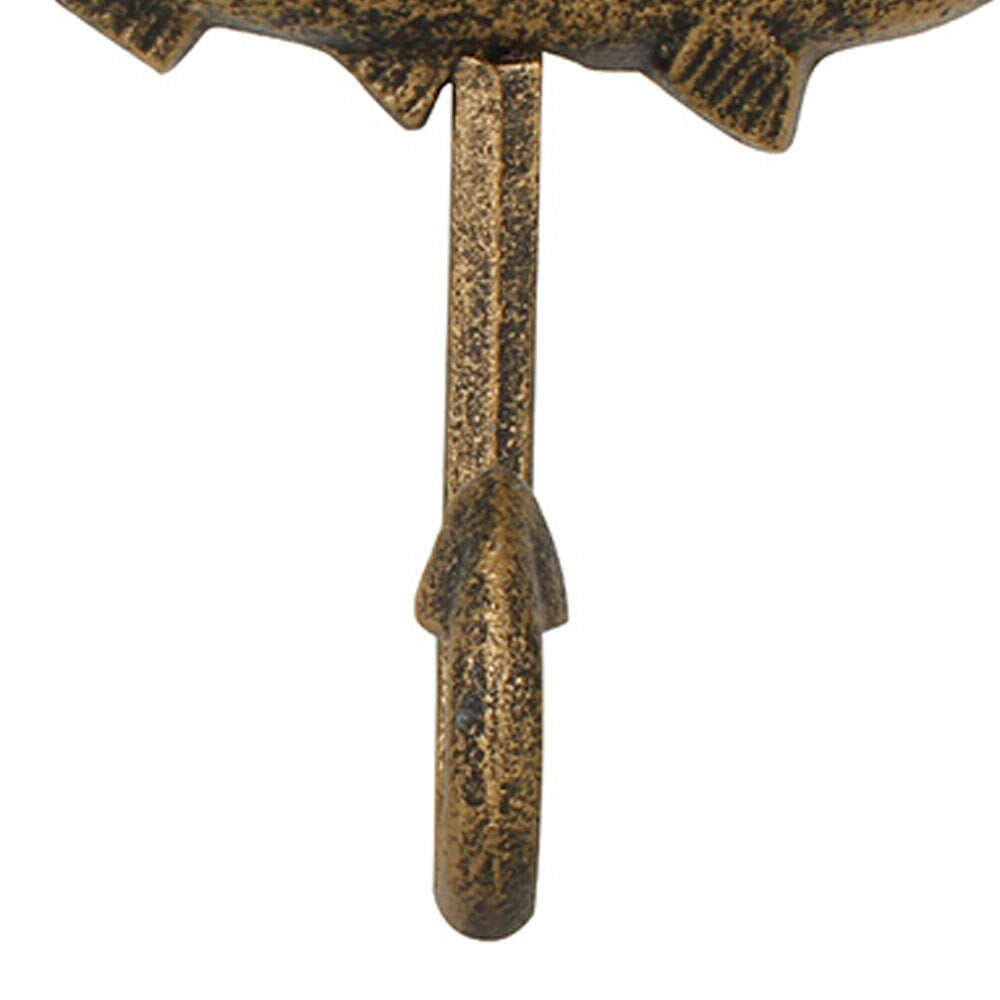 Maine & Crawford Baylor 16x15cm Cast Iron Fish Hook - Gold