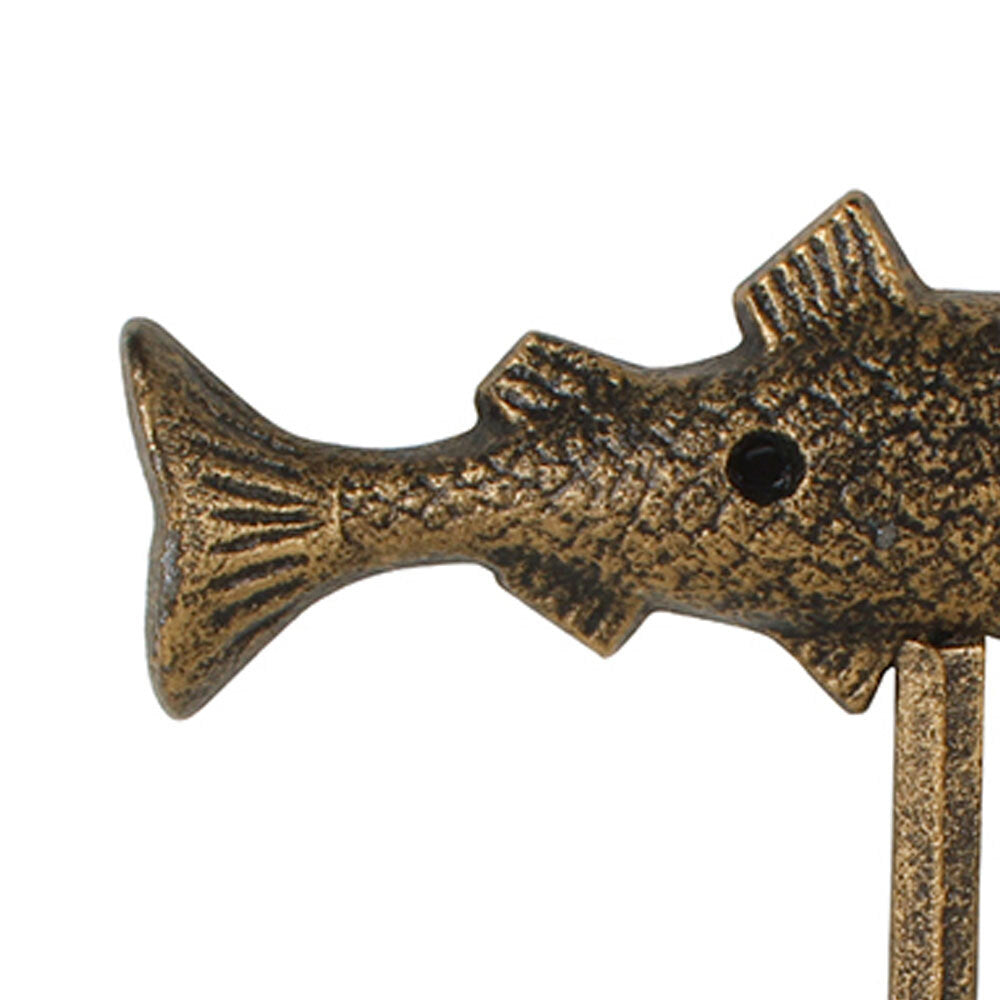 Maine & Crawford Baylor 16x15cm Cast Iron Fish Hook - Gold