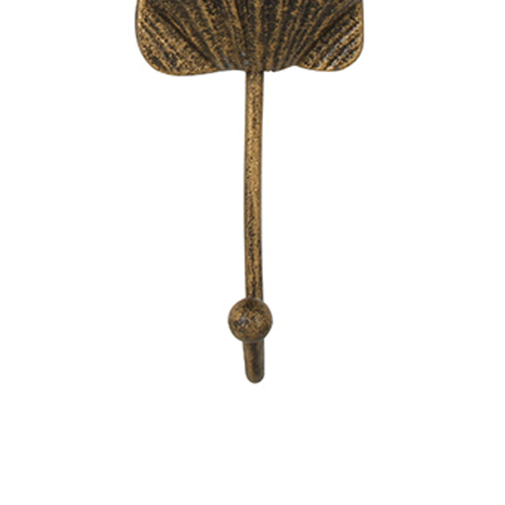 Maine & Crawford Harue 23x14cm Cast Iron Scallop Shell Hook - Black/Gold