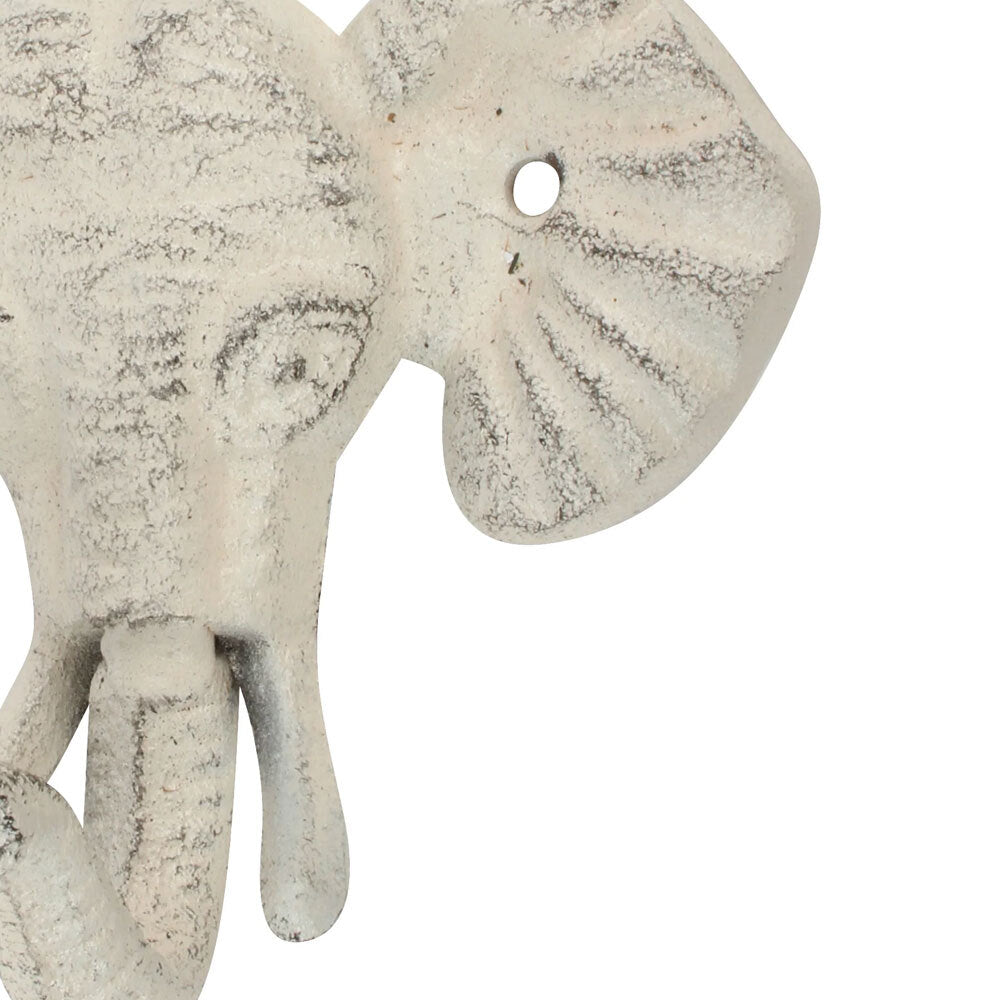 Maine & Crawford Baylee 13x11cm Cast Iron Hook Elephant Head w/ Trunk