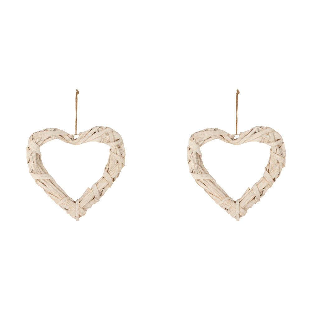 2PK Maine & Crawford Duke Wrapped 35cm Heart Wall Decor - White