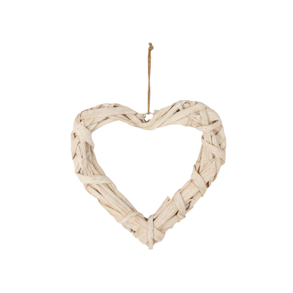 2PK Maine & Crawford Duke Wrapped 35cm Heart Wall Decor - White