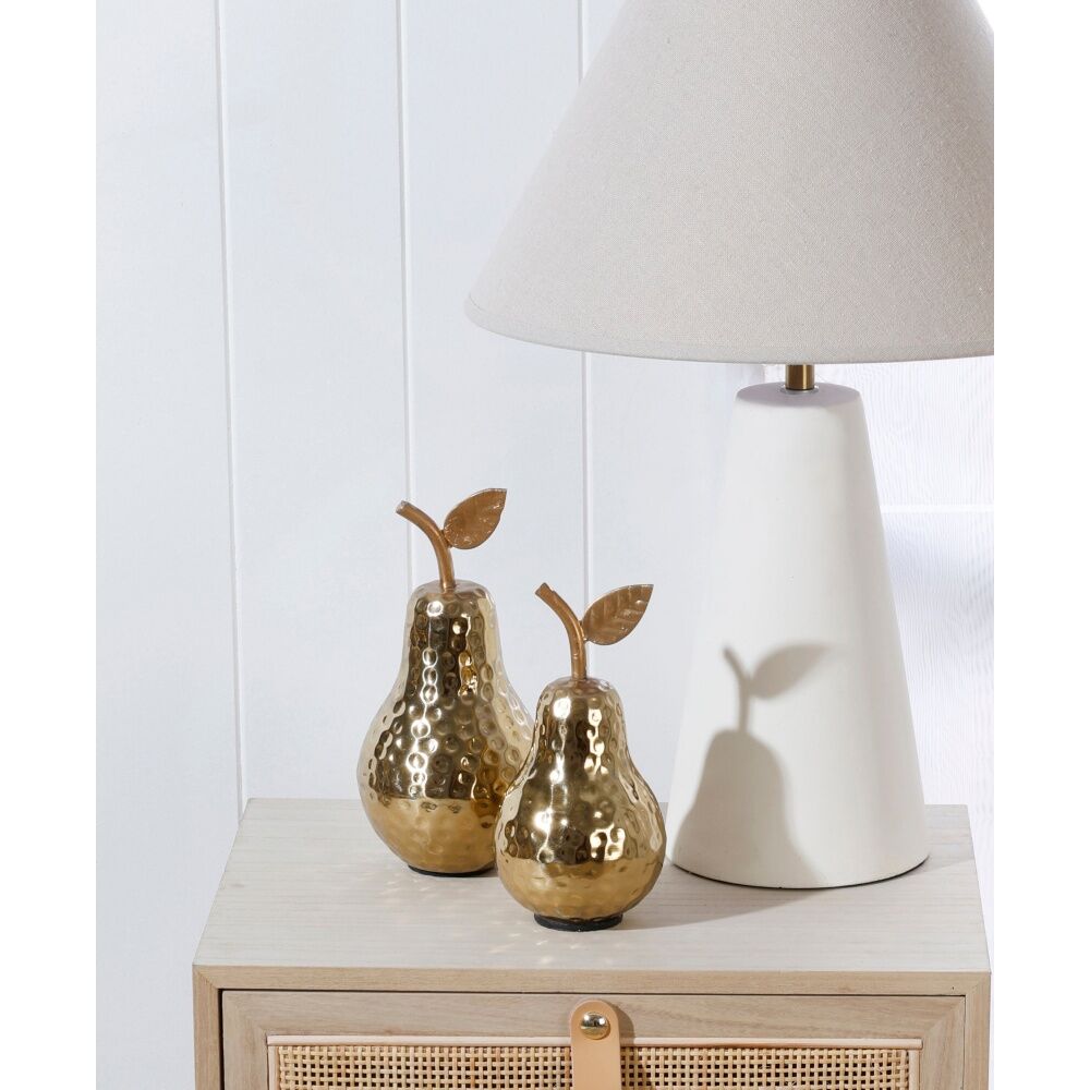 Maine & Crawford Seb 22cm Aluminium Gold Plated Pear Decor - Brass