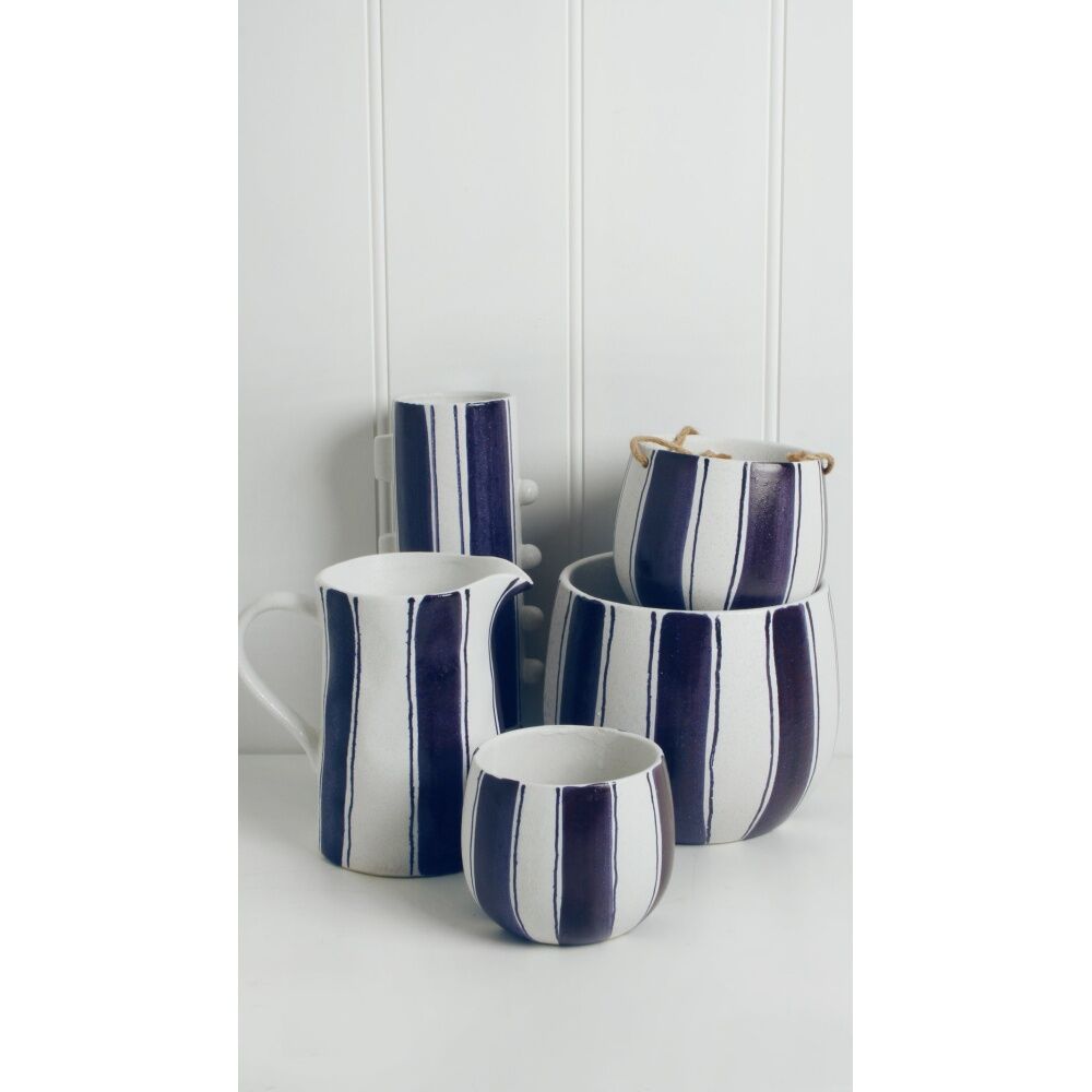 Maine & Crawford Arsenio 22x18cm Plant Pot w/ Drain Hole Plug - Blue/White