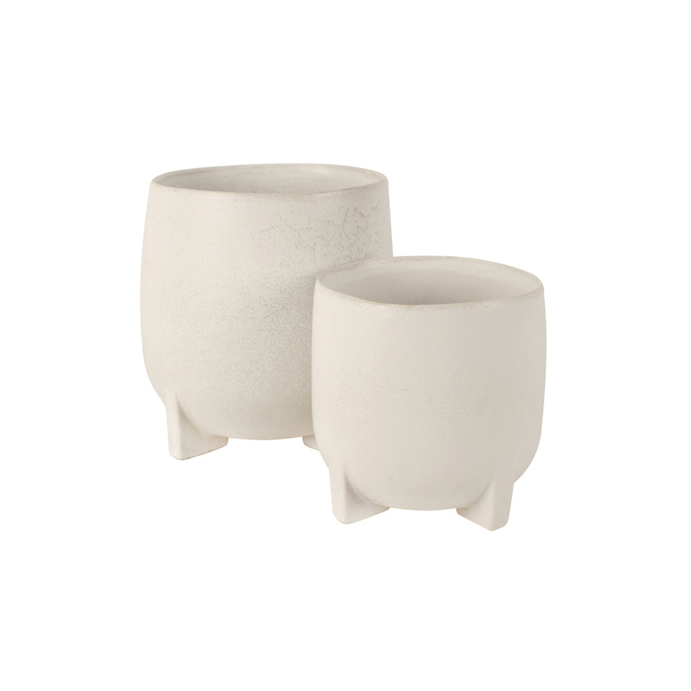 Maine & Crawford Alaia 16cm Ceramic Pot w/ Feet - Cream