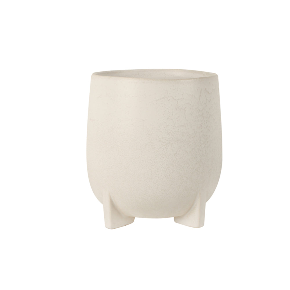 Maine & Crawford Alaia 21cm Ceramic Pot w/ Feet - Cream