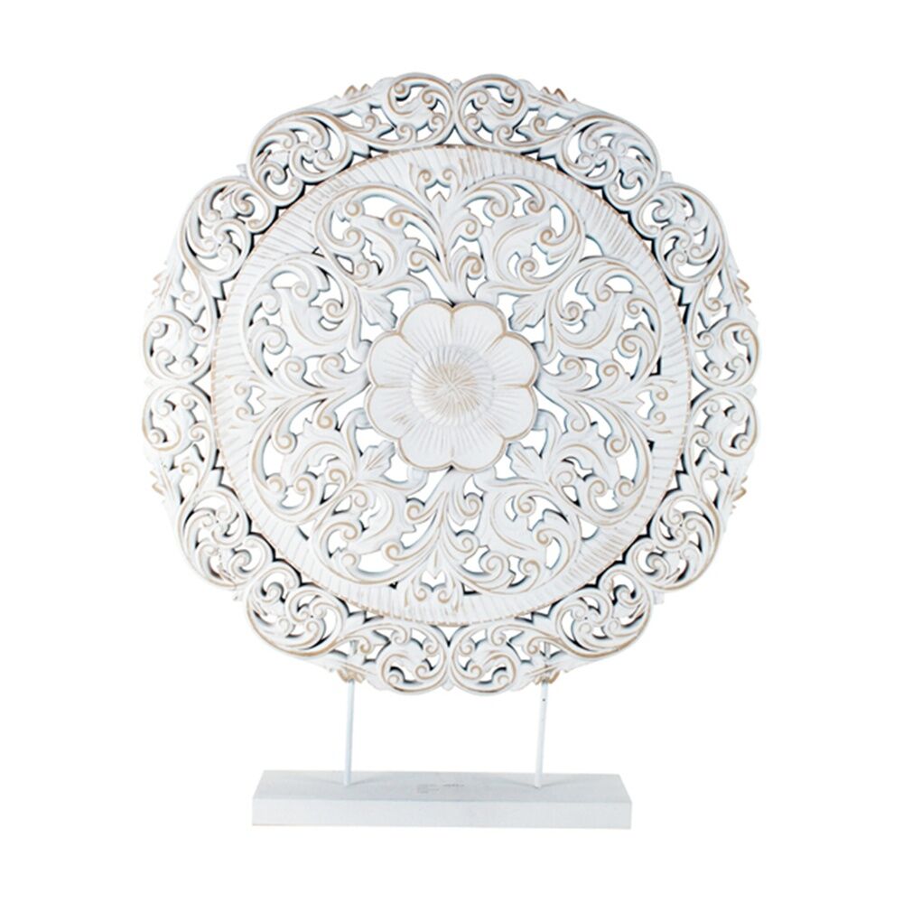 Maine & Crawford Celeste 60cm Round Ornament On Stand - White