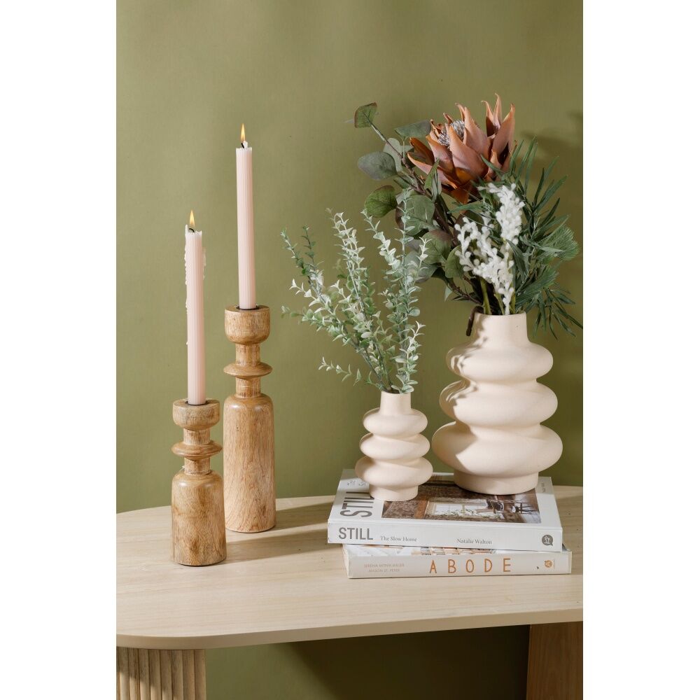 Maine & Crawford Azina 24cm Textured Ceramic Vase - Cream