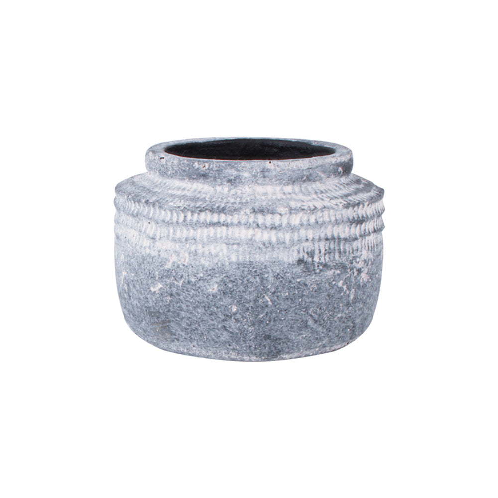 Maine & Crawford Iliana Etched 21cm Terracotta Pot - White