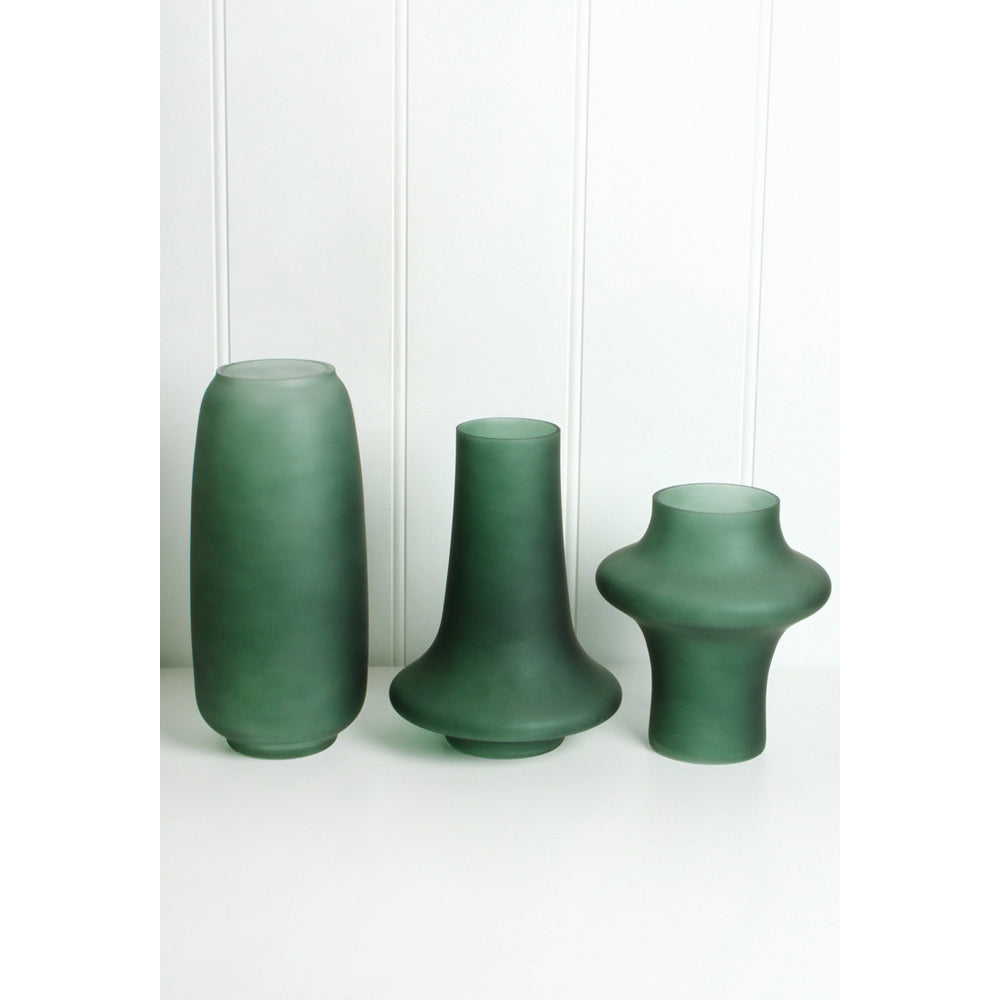 Maine & Crawford Bonita Rounded 30x14cm Glass Vase - Emerald
