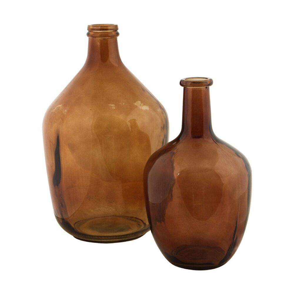 Maine & Crawford Burch Bottle Neck 38x23cm Glass Vase - Burnt Orange
