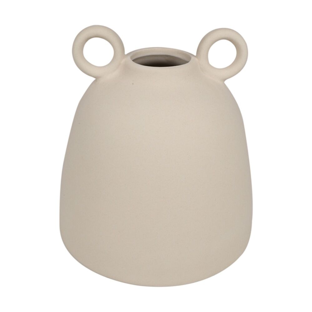Maine & Crawford Paola 17.5cm Ceramic Textured Vase - Grey White