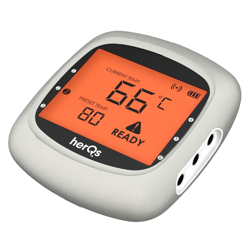 HerQs EasyBBQ Pro Smart Wireless BBQ Thermometer - White