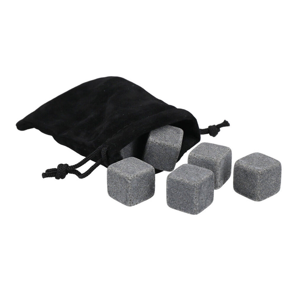 9pc Barcraft Whisky Stones/Ice Cubes w/ Pouch Set - Grey
