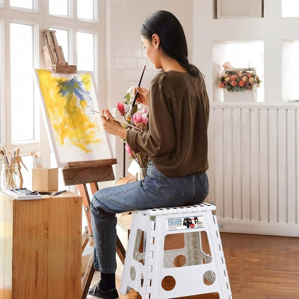 Living Today Extra Large Folding Stool 39cm Assorted
