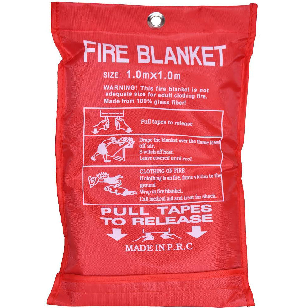 Fire Blanket 1x1m Emergency Survival Safety Safe Class F Fires Clothing Cooking