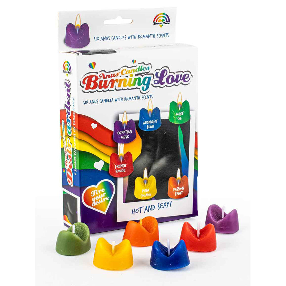 12pc Rainbow Burning Love An*s Scented Candle Bucks Party 21cm 18+