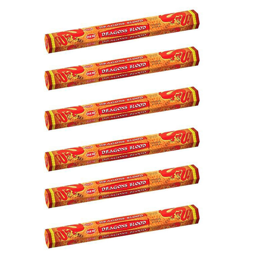 6x 20pc HEM Hexa Dragon Blood Scent Incense Sticks Meditation Fragrance