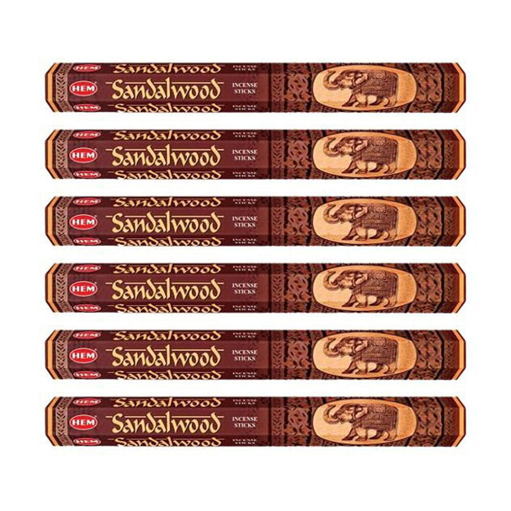 6x 20pc HEM Hexa Sandalwood Scent Incense Sticks Meditation Fragrance
