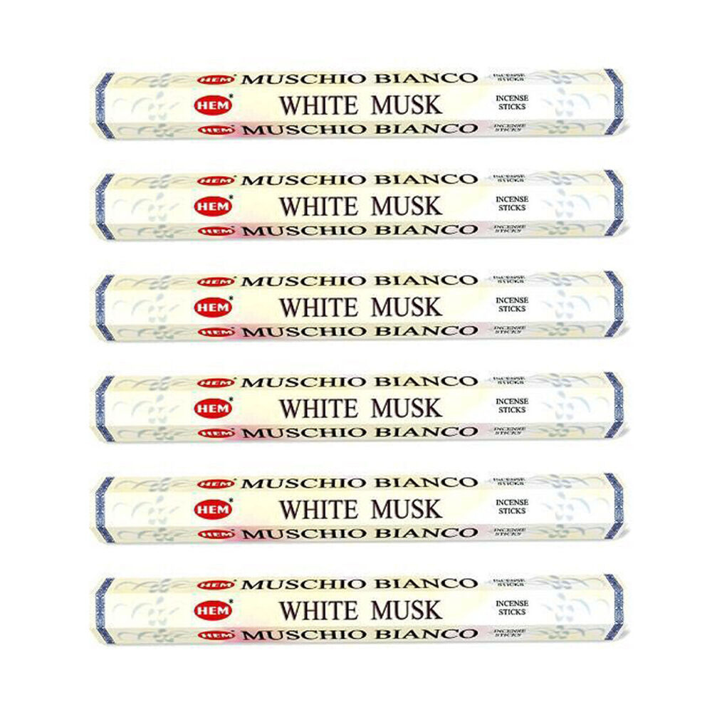 6x 20pc HEM Hexa White Musk Scent Incense Sticks Meditation Fragrance