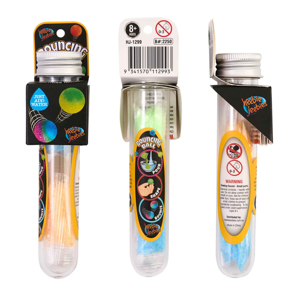 4PK Heebie Jeebies Test Tube Bouncing Ball Kids/Children STEM Toy Assorted 8+
