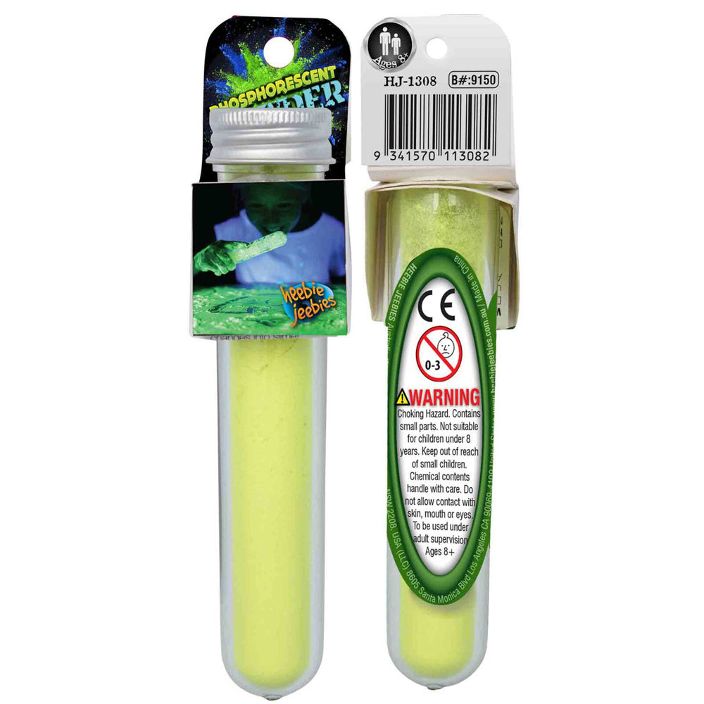 4PK Heebie Jeebies Test Tube Phosphorescent Powder Kids Toy Assorted 8+