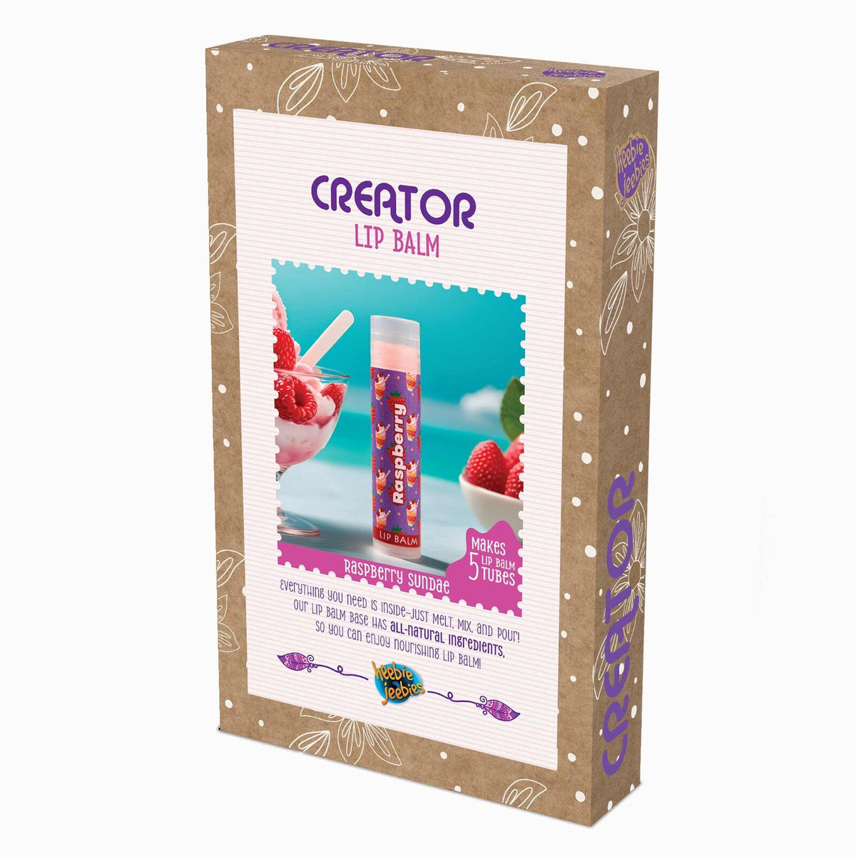 2PK Heebie Jeebies Creator Lip Balm Raspberry Sunday STEM Cosmetic Kit Kids 8y+
