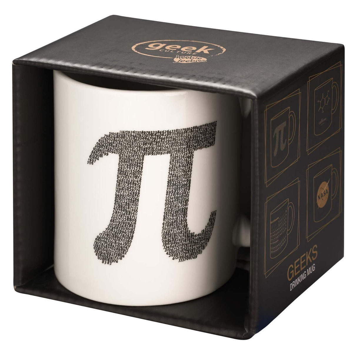 2PK Geek Culture Pi Mug Coffee/Tea Drinking Cup Round White 9.5cm
