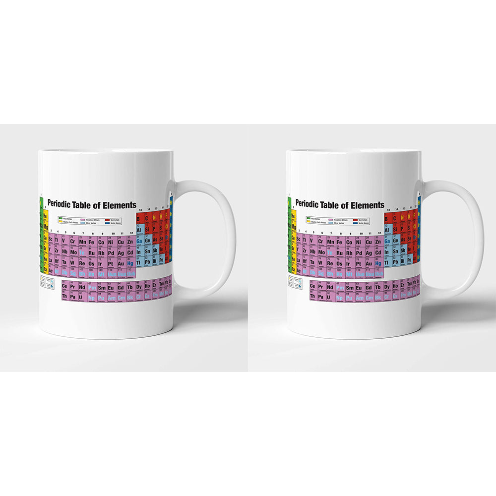 2PK Geek Culture Periodic Table Mug Coffee/Tea Drinking Cup 9.5cm