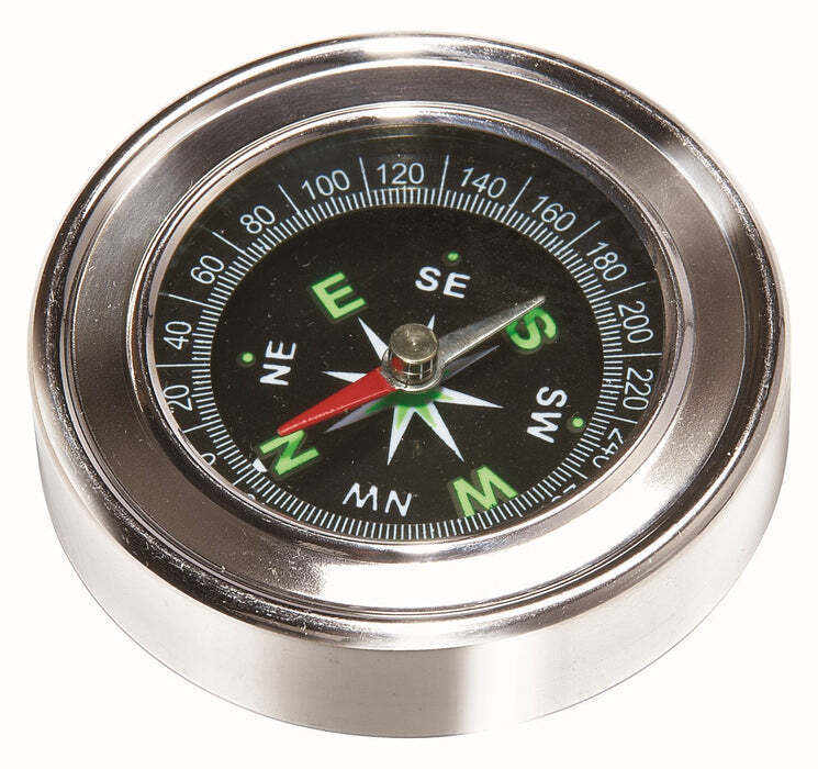 3PK Heebie Jeebies Stainless Steel Pocket Dial Compass 2.5