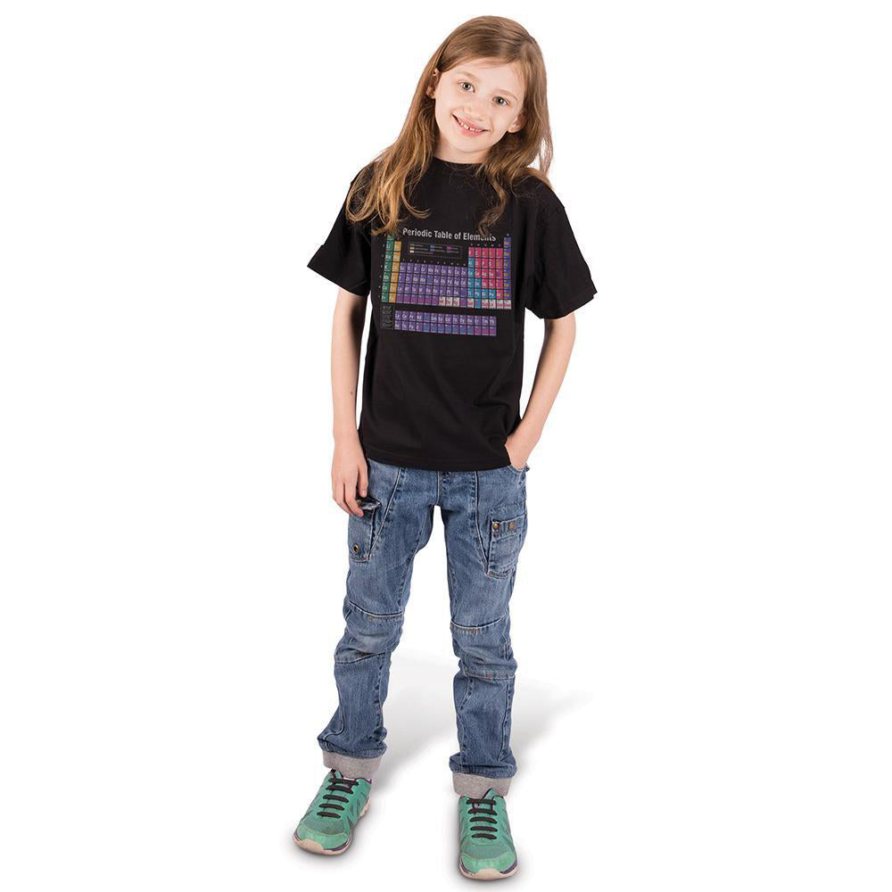 Geek Culture Kids Periodic Table Of Elements T-Shirt Size 6 Black