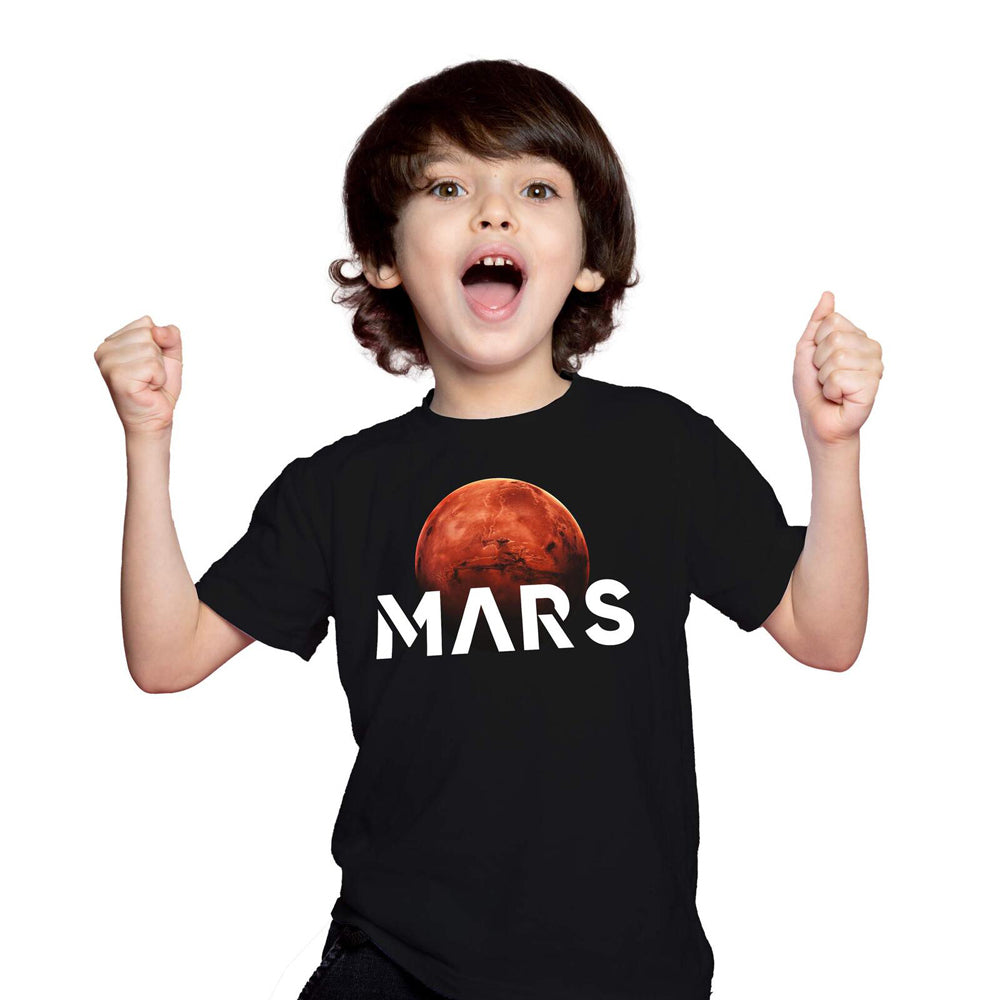 Heebie Jeebies Unisex Kids Mars T-Shirt Cotton Black