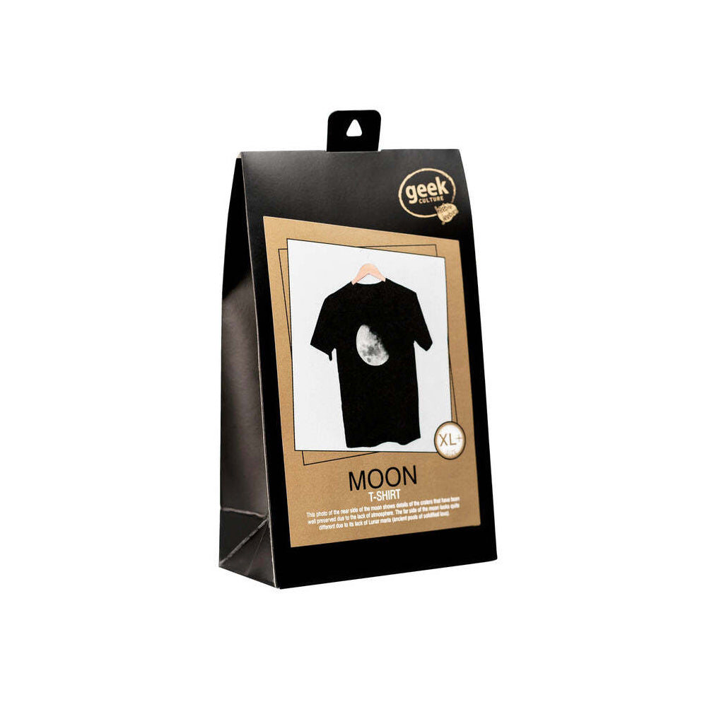 Geek Culture Unisex Moon Cotton T-Shirt Men/Women Black