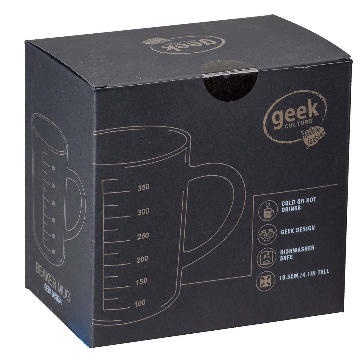 2PK Geek Culture 350ml Beaker Mug Coffee/Tea Drinking Cup Clear