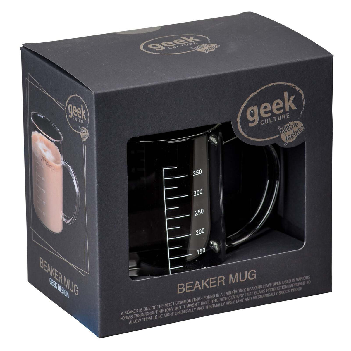 2PK Geek Culture 350ml Beaker Mug Coffee/Tea Drinking Cup Clear