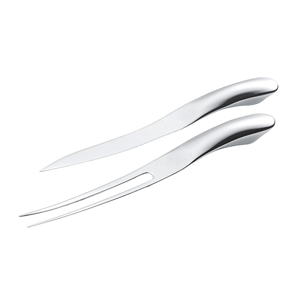 2pc Essen Silver Carve Giftset 30x33cm Carving Knife Set Stainless Steel Cutlery