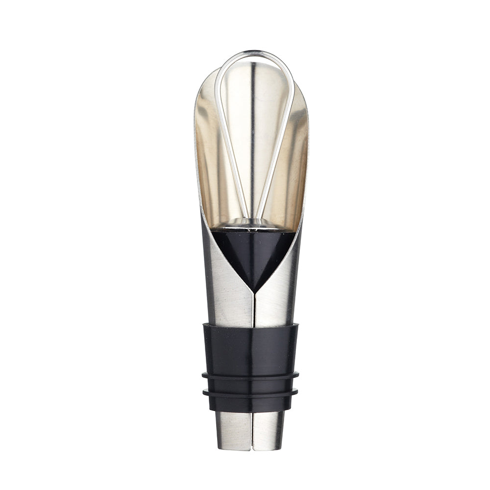 3PK Barcraft Stainless Steel Wine Pourer W/Removable Stopper