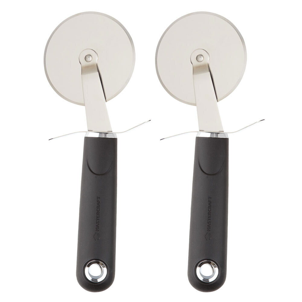 2PK MasterCraft Soft-Grip Stainless Steel 7cm Pizza Cutter